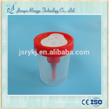 Disposable sterile urine cup with needle